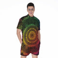 Colorful Gradient Mandala Print Men's Romper
