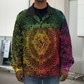 Colorful Gradient Mandala Print Men's Shirt Jacket