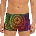 Colorful Gradient Mandala Print Men's Short Boxer Briefs
