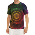 Colorful Gradient Mandala Print Men's Short Sleeve Rash Guard