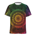 Colorful Gradient Mandala Print Men's Athletic T-Shirt