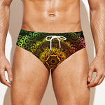 Colorful Gradient Mandala Print Men's Swim Briefs