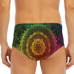 Colorful Gradient Mandala Print Men's Triangle Swim Briefs