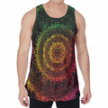 Colorful Gradient Mandala Print Men's Velvet Tank Top