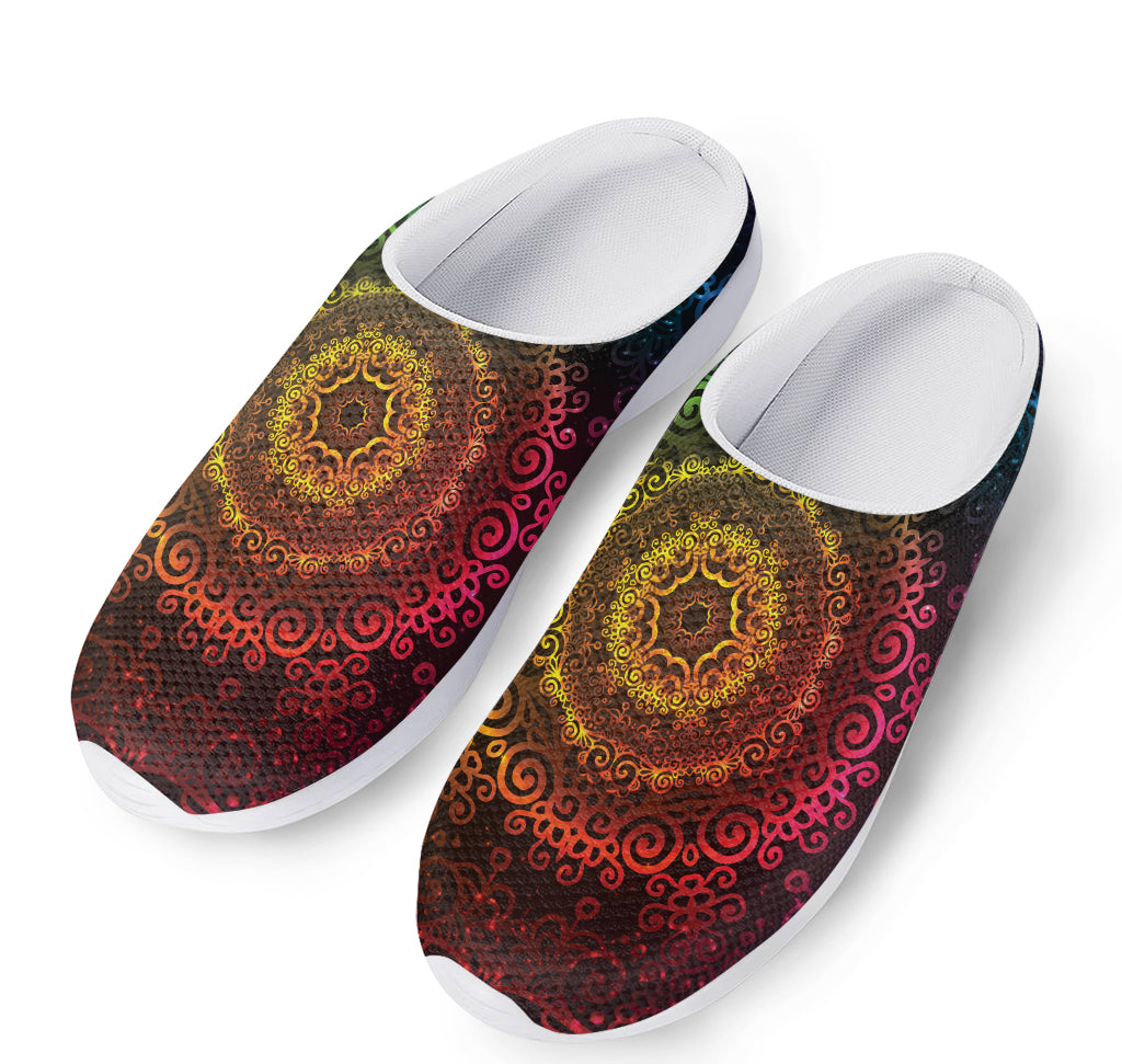 Colorful Gradient Mandala Print Mesh Casual Shoes