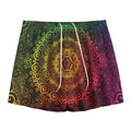 Colorful Gradient Mandala Print Mesh Shorts