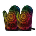 Colorful Gradient Mandala Print Oven Mitts