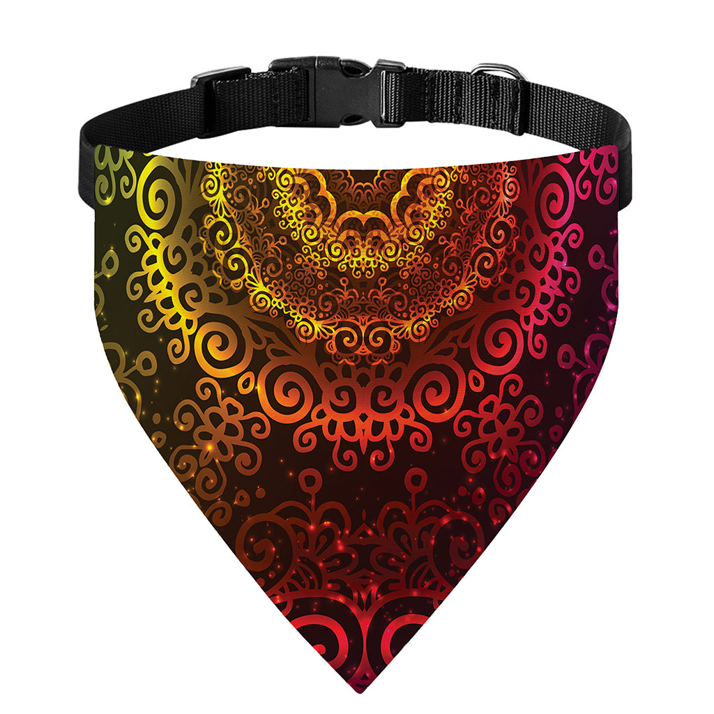 Colorful Gradient Mandala Print Over The Collar Dog Bandana