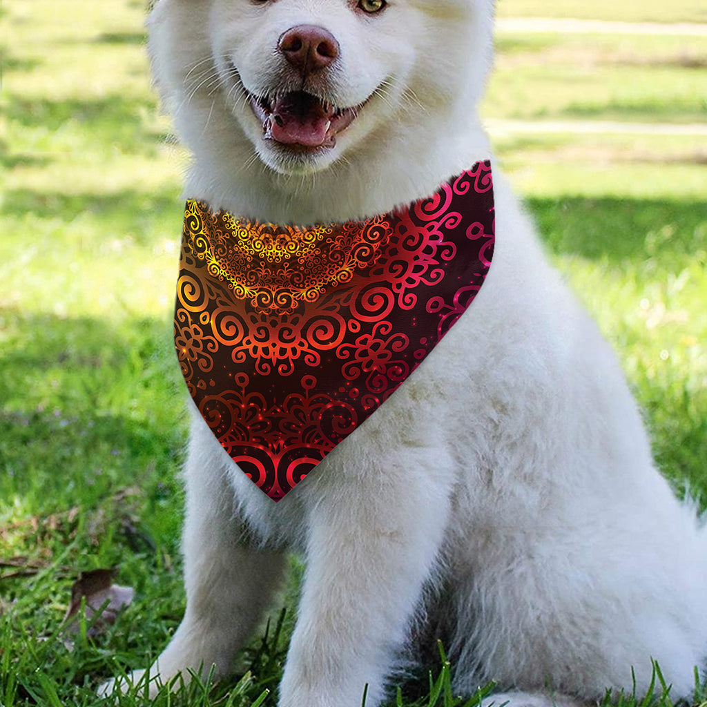 Colorful Gradient Mandala Print Over The Collar Dog Bandana