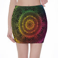 Colorful Gradient Mandala Print Pencil Mini Skirt