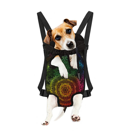 Colorful Gradient Mandala Print Pet Carrier Backpack