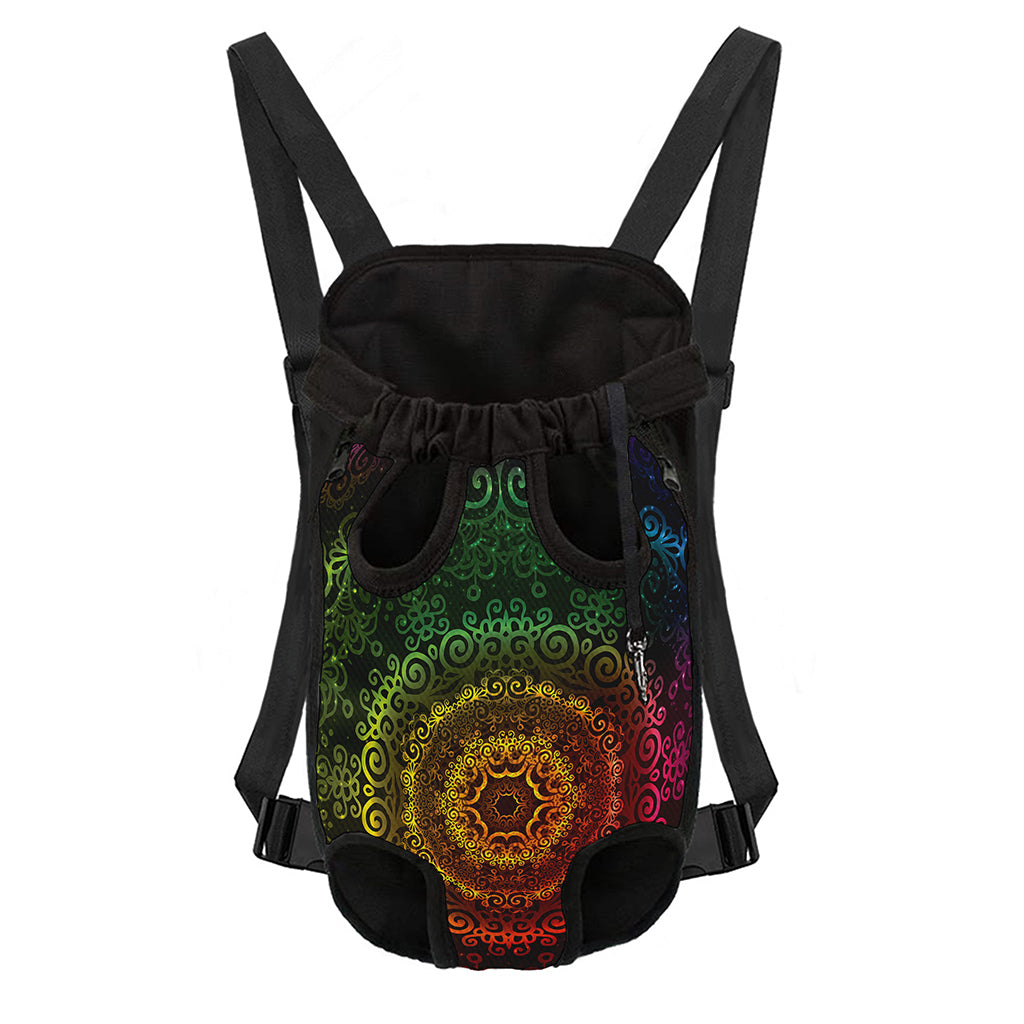 Colorful Gradient Mandala Print Pet Carrier Backpack