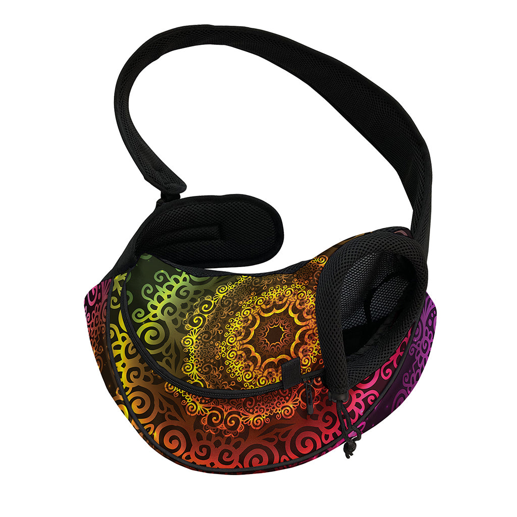Colorful Gradient Mandala Print Pet Sling Carrier