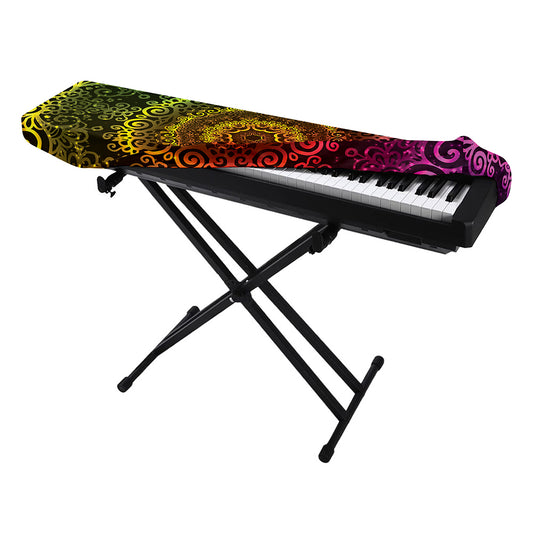Colorful Gradient Mandala Print Piano Keyboard Cover
