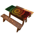 Colorful Gradient Mandala Print Picnic Table Cover