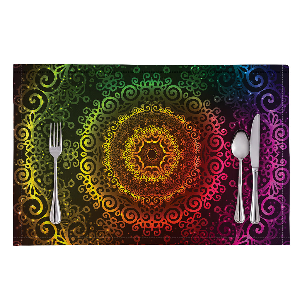 Colorful Gradient Mandala Print Placemat