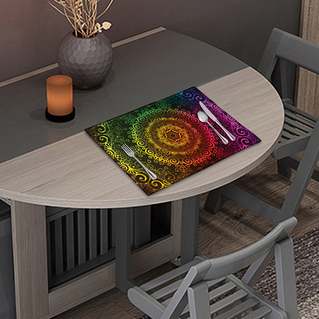 Colorful Gradient Mandala Print Placemat