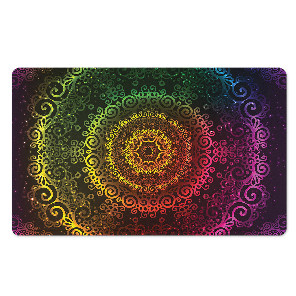Colorful Gradient Mandala Print Polyester Doormat