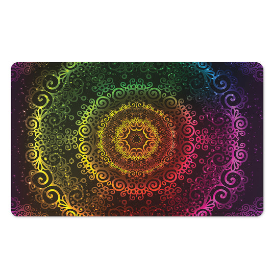Colorful Gradient Mandala Print Polyester Doormat