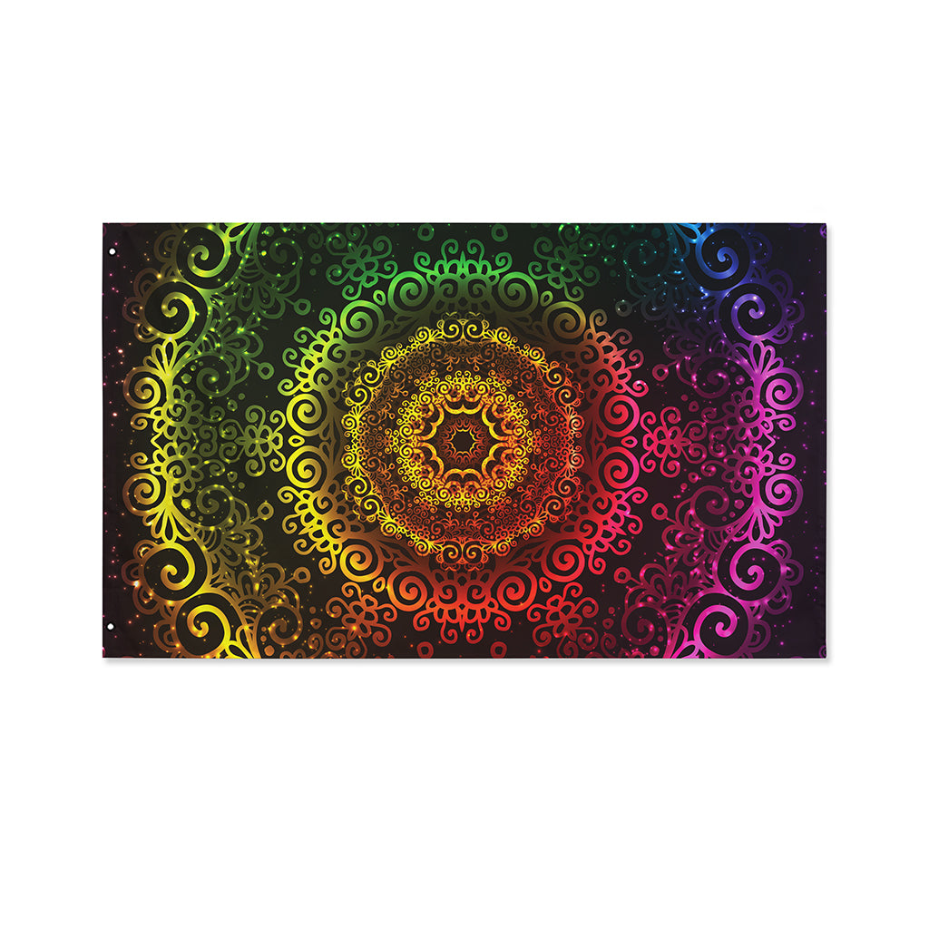 Colorful Gradient Mandala Print Polyester Flag