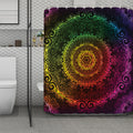 Colorful Gradient Mandala Print Polyester Shower Curtain