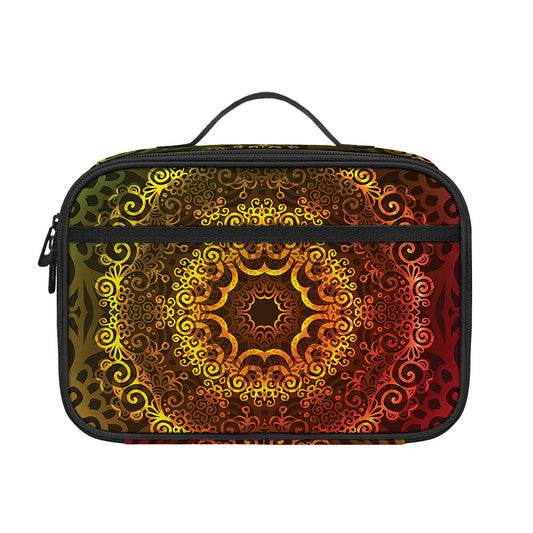 Colorful Gradient Mandala Print Portable Lunch Bag