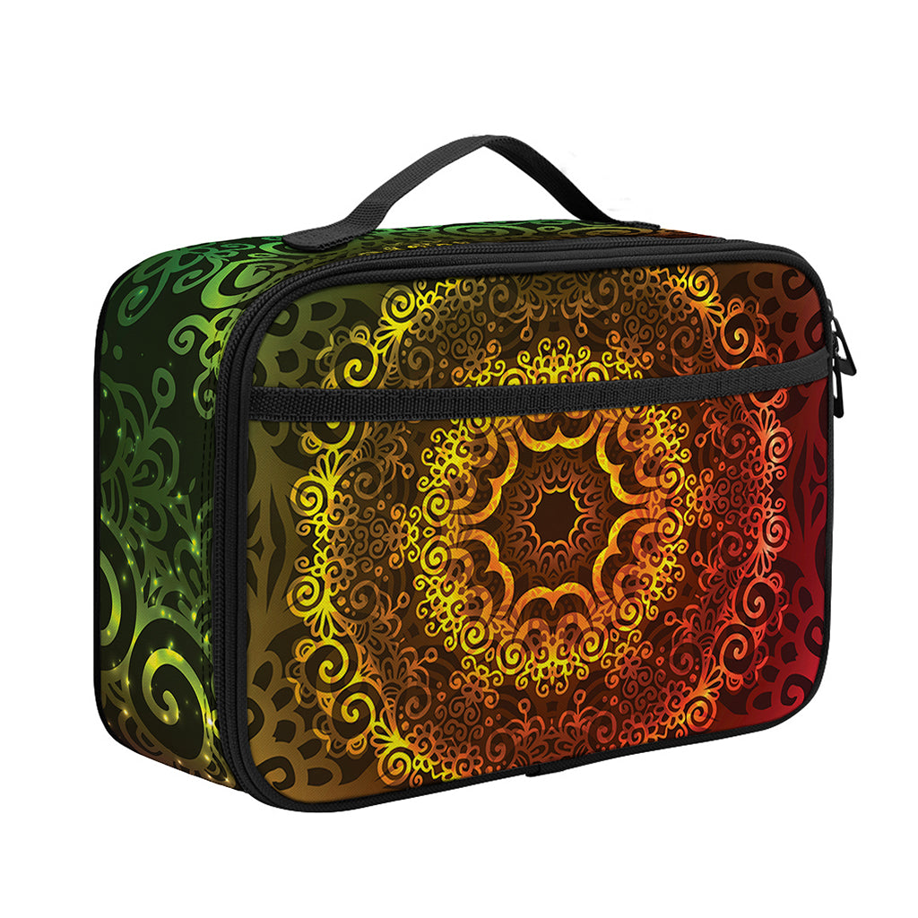 Colorful Gradient Mandala Print Portable Lunch Bag