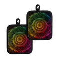 Colorful Gradient Mandala Print Pot Holders