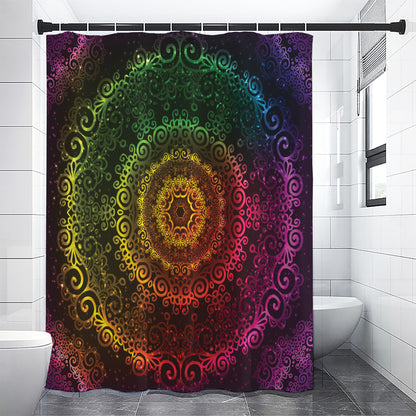 Colorful Gradient Mandala Print Premium Shower Curtain