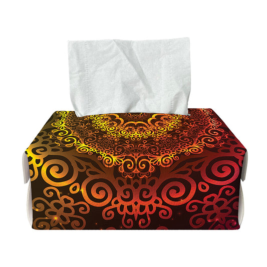 Colorful Gradient Mandala Print Rectangle Tissue Box Cover