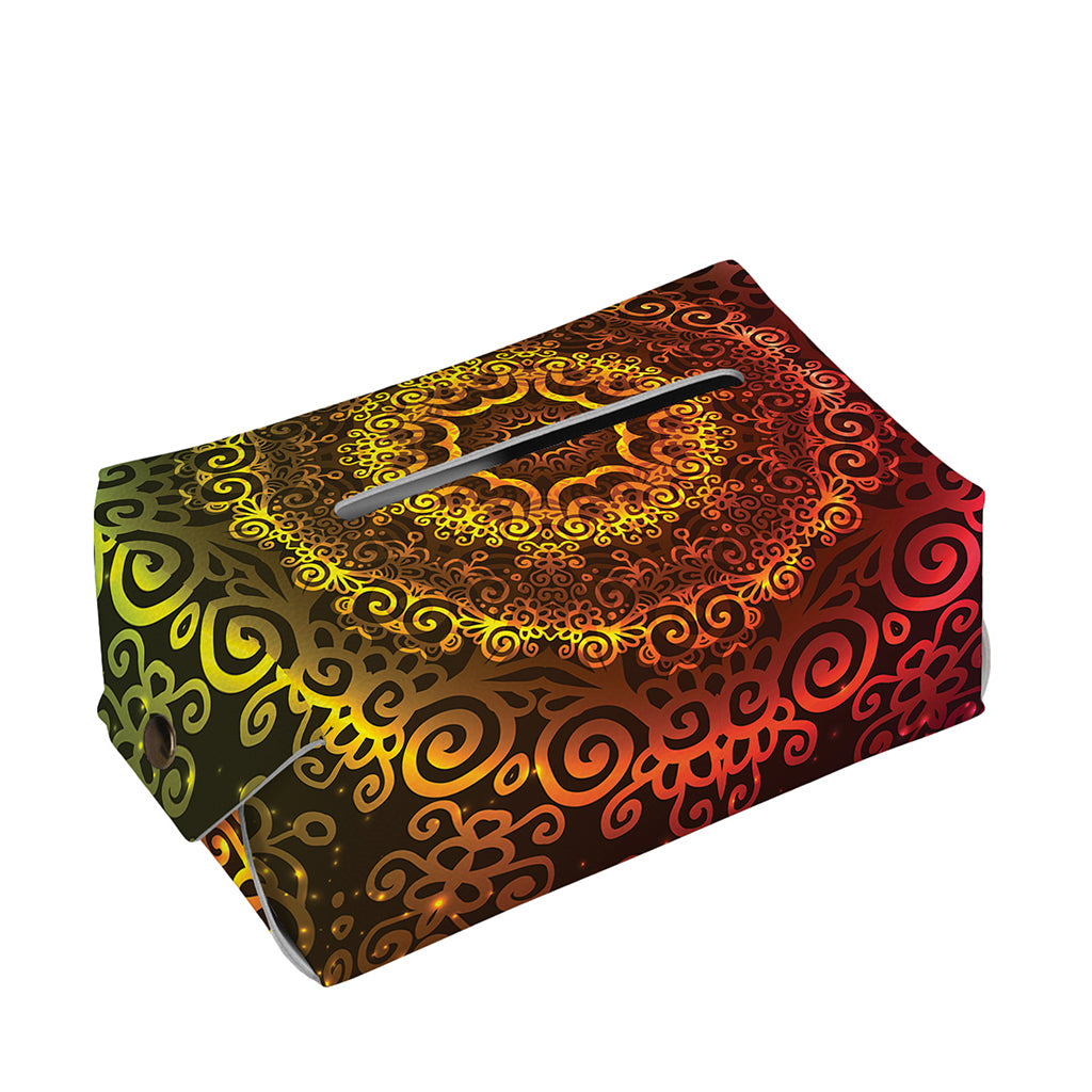 Colorful Gradient Mandala Print Rectangle Tissue Box Cover