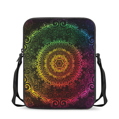 Colorful Gradient Mandala Print Rectangular Crossbody Bag