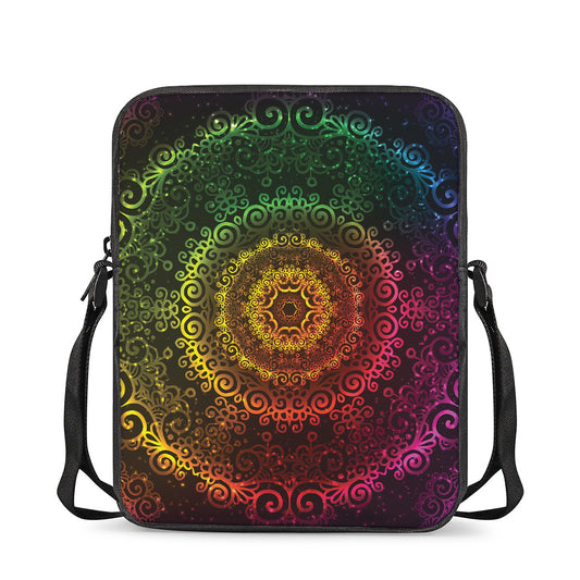 Colorful Gradient Mandala Print Rectangular Crossbody Bag