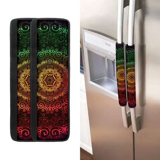 Colorful Gradient Mandala Print Refrigerator Handle Covers