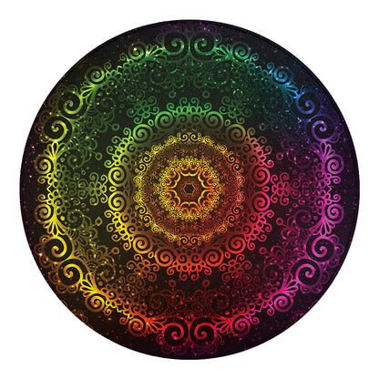 Colorful Gradient Mandala Print Round Blanket
