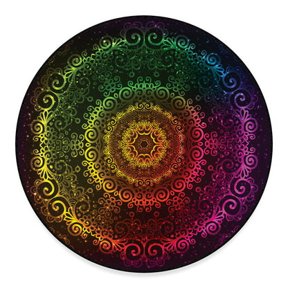 Colorful Gradient Mandala Print Round Floor Mat