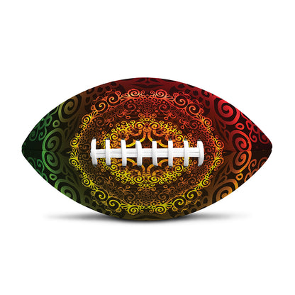 Colorful Gradient Mandala Print Rugby Ball