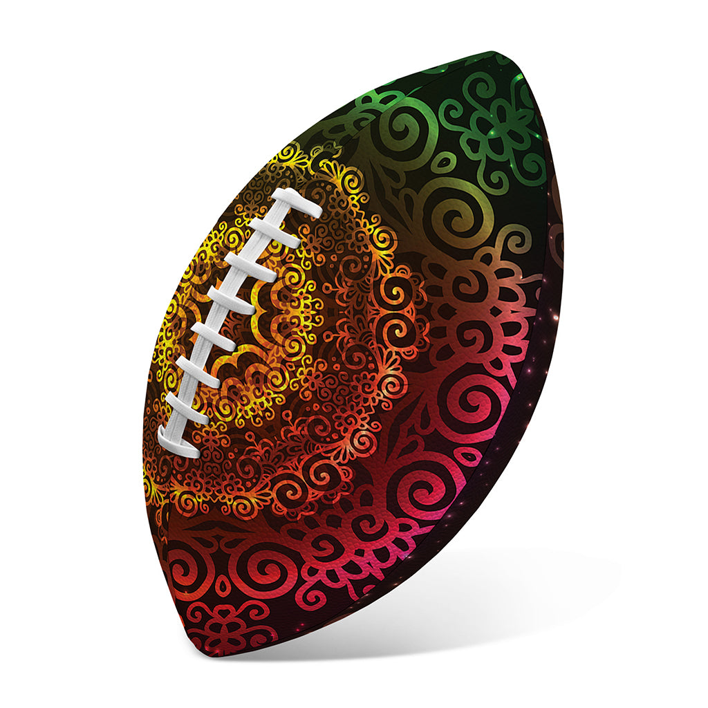 Colorful Gradient Mandala Print Rugby Ball