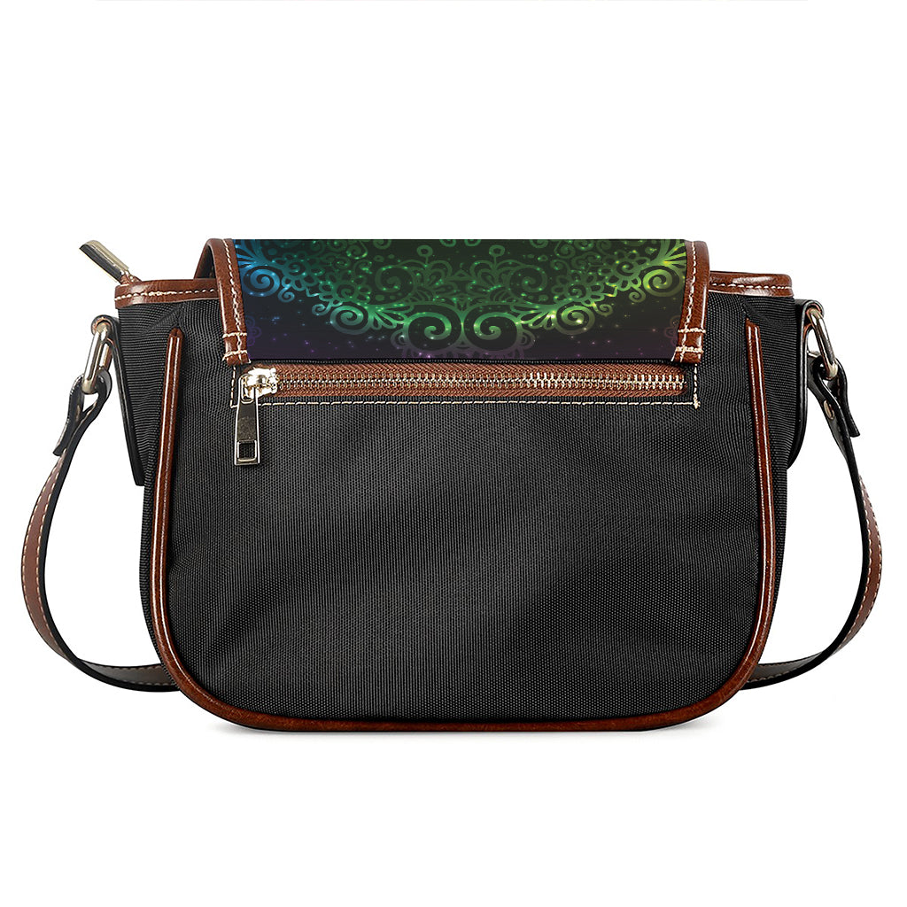 Colorful Gradient Mandala Print Saddle Bag