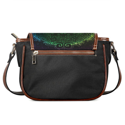 Colorful Gradient Mandala Print Saddle Bag