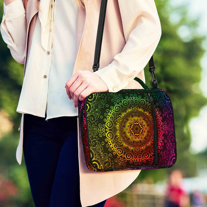 Colorful Gradient Mandala Print Shoulder Strap Bible Bag