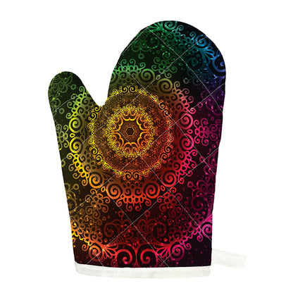 Colorful Gradient Mandala Print Single Oven Mitt
