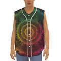 Colorful Gradient Mandala Print Sleeveless Baseball Jersey
