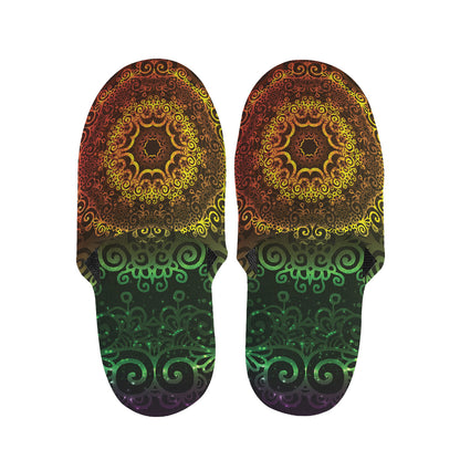 Colorful Gradient Mandala Print Slippers