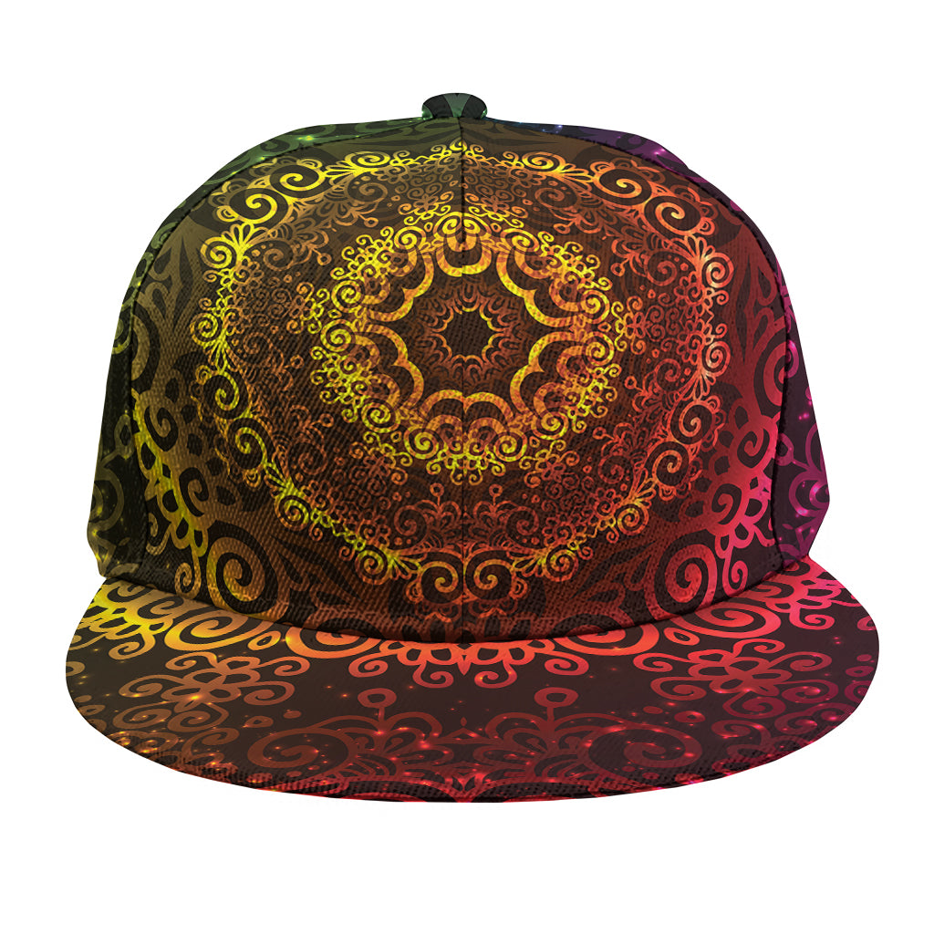 Colorful Gradient Mandala Print Snapback Cap