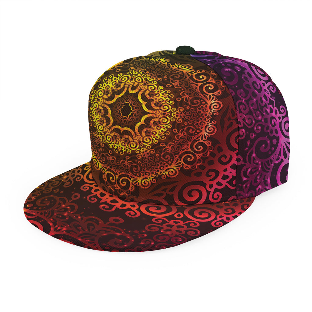 Colorful Gradient Mandala Print Snapback Cap