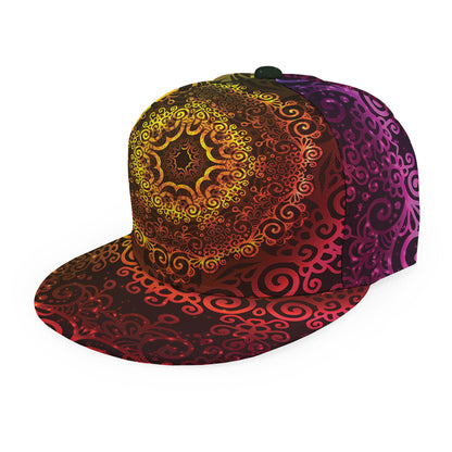 Colorful Gradient Mandala Print Snapback Cap
