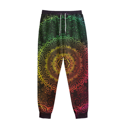 Colorful Gradient Mandala Print Sweatpants