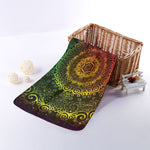 Colorful Gradient Mandala Print Towel