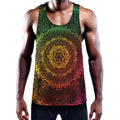 Colorful Gradient Mandala Print Men's Workout Tank Top
